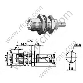 Mini UHF weiblich für RG178 RF-Anschluss