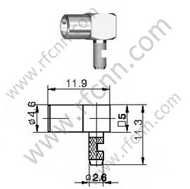 SSMB-Stecker rechtwinklig für RG178 RF-Anschluss