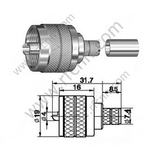 UHF männliche Crimp für LMR300 RF-Anschluss